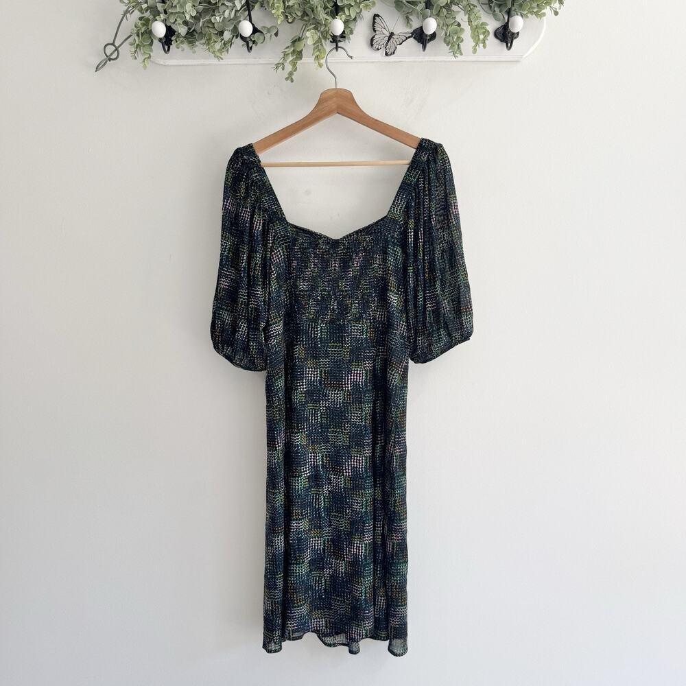 CAbi Elaine Dress Puff Sleeve Sweetheart NeckLine Midi Multicolor Dotted KD 4214 - Picture 4 of 4